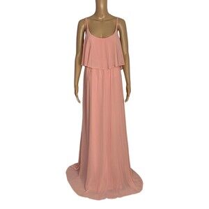 Show Me Your Mumu Caitlin Ruffle Maxi Dress Pink Size XL
